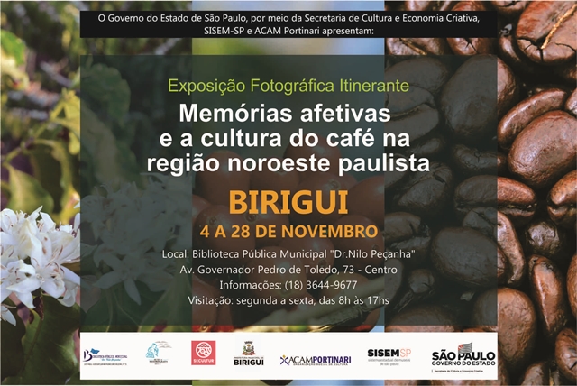 Biblioteca de Birigui recebe exposição de fotos e textos sobre o impacto da cultura cafeeira