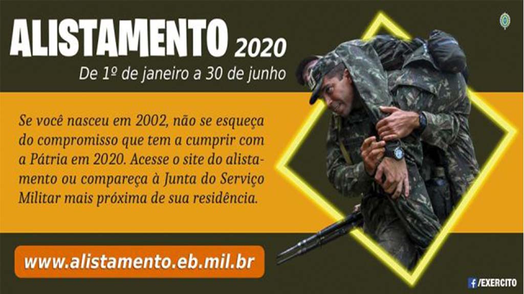 Alistamento Militar 2020: Ministério da Defesa agiliza sistema online