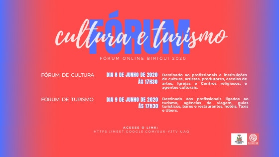 Secultur convida para os Fóruns On-line de Cultura e Turismo nos dias 8 e 9 de junho