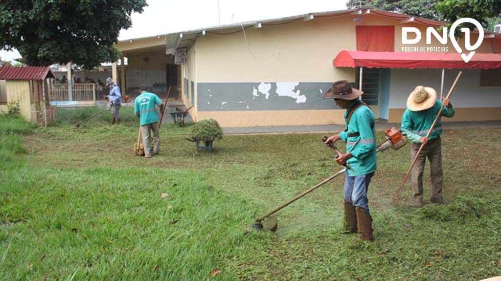 Secretaria de Serviços Públicos inicia roçagem e limpeza nas creches de Birigui