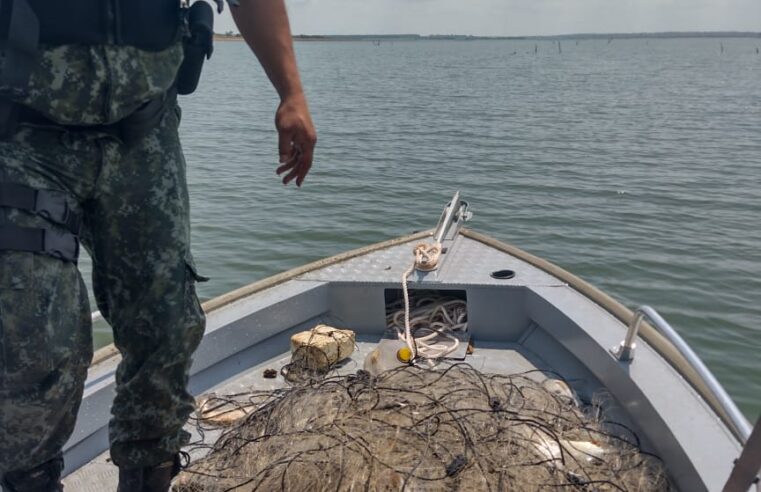 Polícia Ambiental faz apreensão de apetrechos para pesca predatória