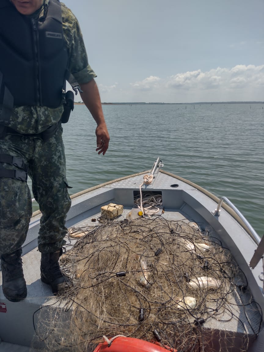 Polícia Ambiental faz apreensão de apetrechos para pesca predatória