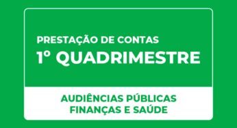 Saúde e Finanças prestarão contas do 1º quadrimestre deste ano em audiências públicas