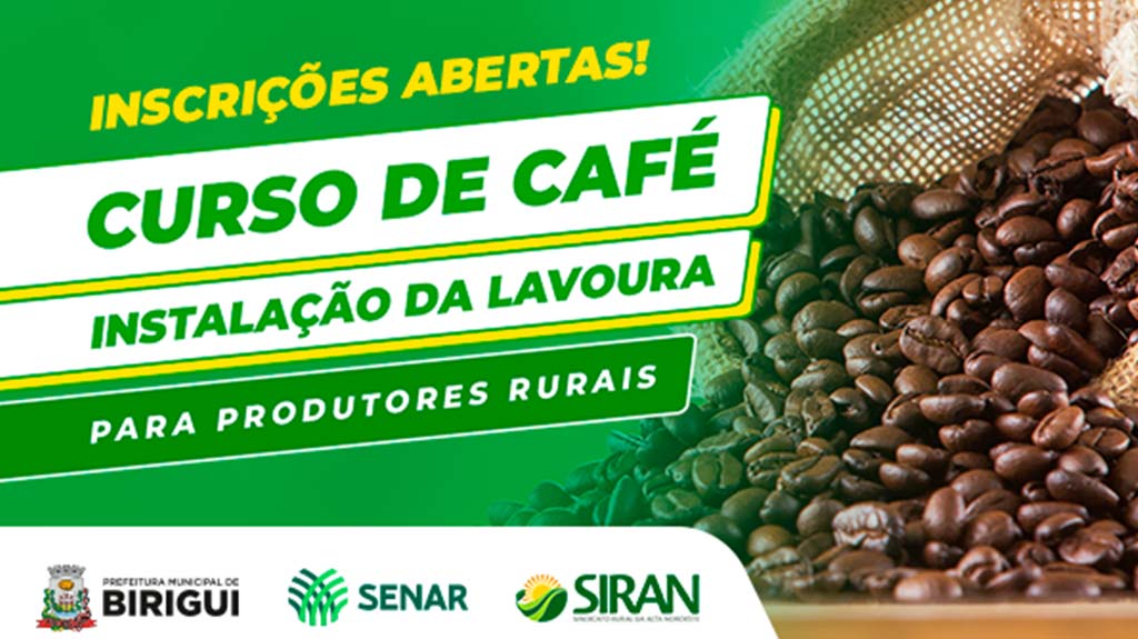 Meio Ambiente recebe inscrições para curso gratuito sobre instalação da lavoura de café