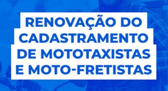 Prefeitura de Birigui vai abrir cadastramento e recadastramento de mototaxistas e motofretistas