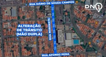 Mobilidade Urbana vai mudar direção em trecho da rua Noroeste, no bairro Jardim Pinheiros