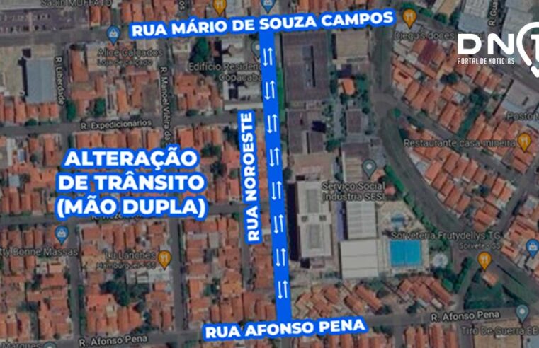 Mobilidade Urbana vai mudar direção em trecho da rua Noroeste, no bairro Jardim Pinheiros