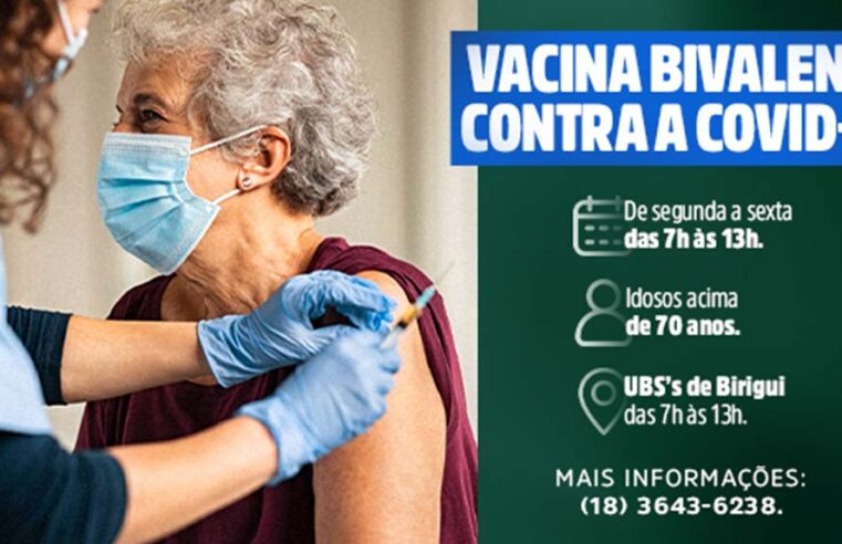 Vacina bivalente contra a covid-19 começou a ser aplicada, nesta segunda-feira, em Birigui