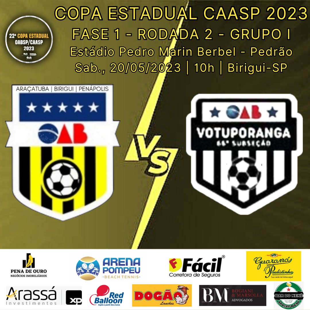 OAB Birigui receberá a 2ª rodada da Copa Estadual Caasp 2023